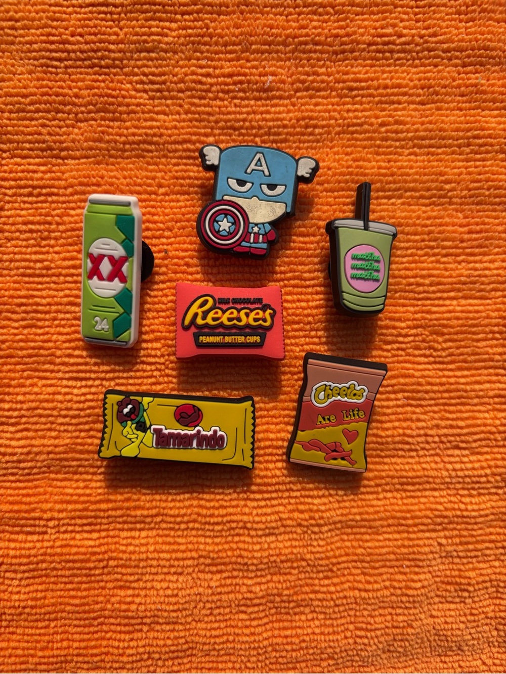 Fun Snack & Cartoon shoe charm Set of 6